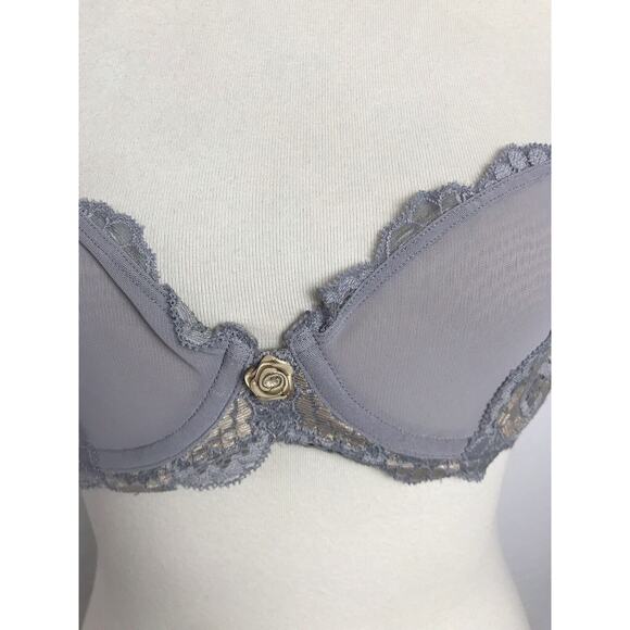 Victoria's Secret Lingerie Bra Floral Lace Underwire Semi Sheer - Picture 2 of 9